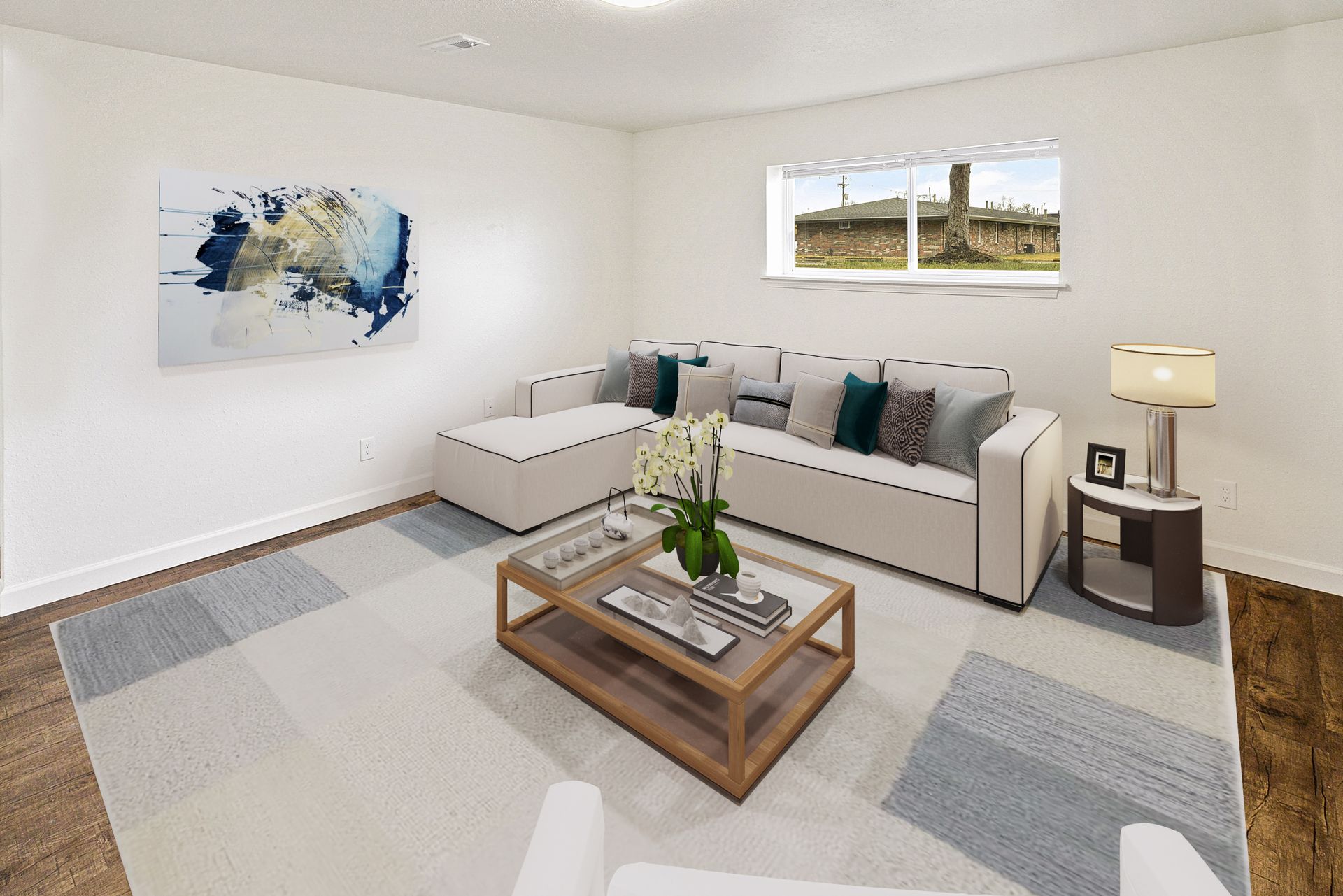 two bed one bath living area