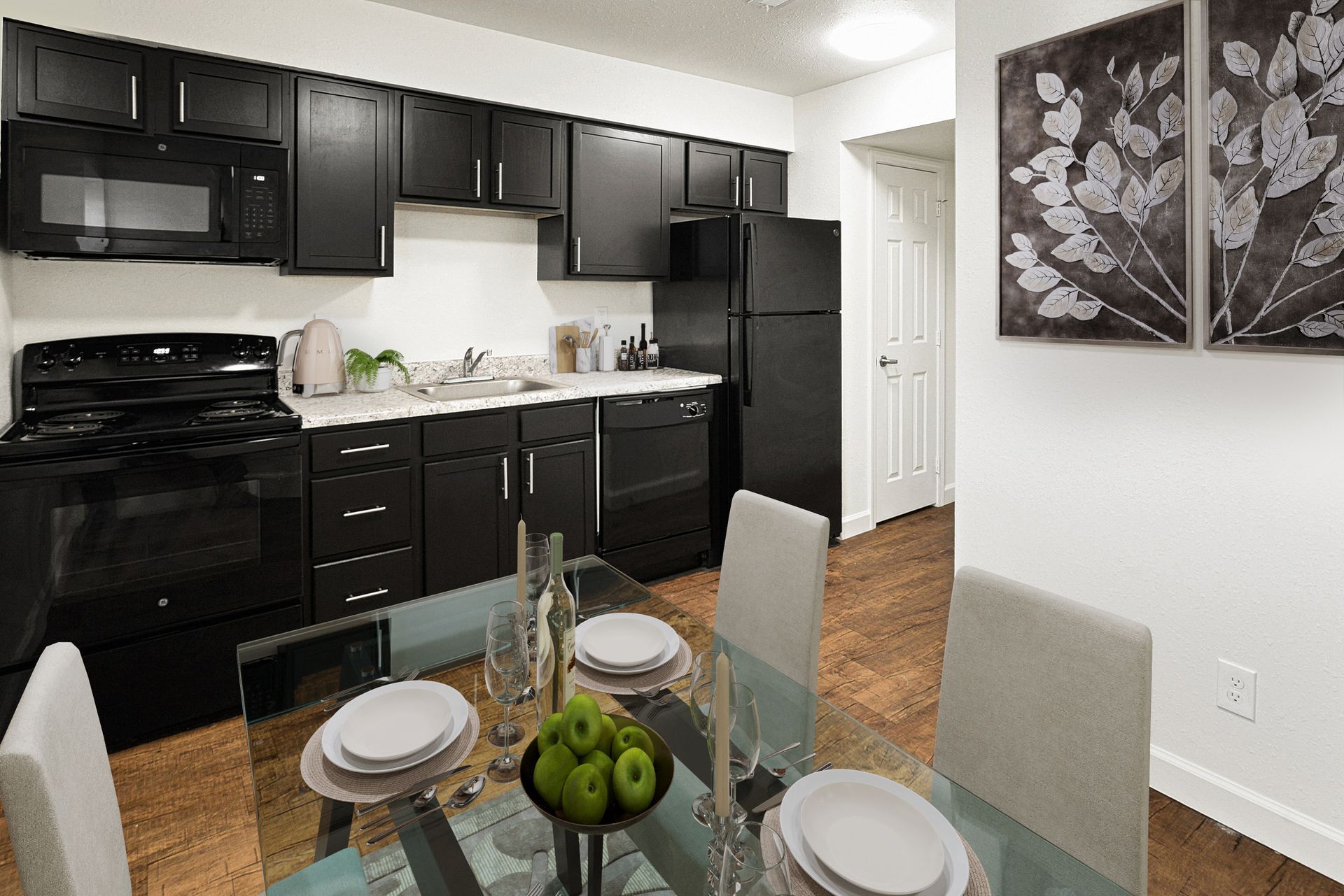 kitchen in two bed one bath