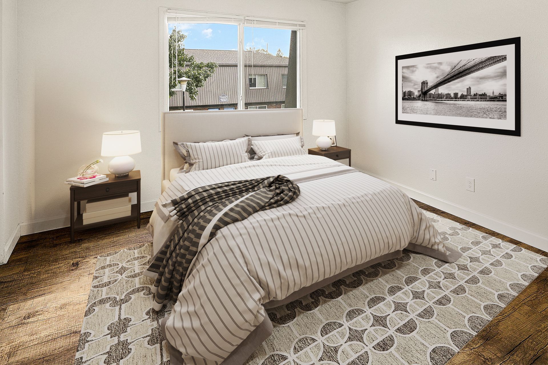 townhome bedroom 2nd bed staged