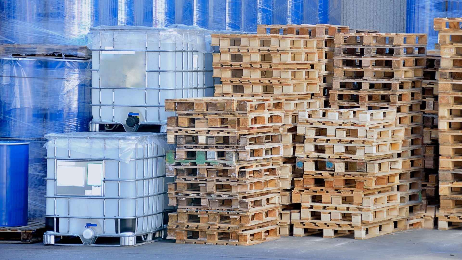 A man is standing in a warehouse holding a tablet.