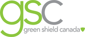 The logo for gsc green shield canada is green and gray.
