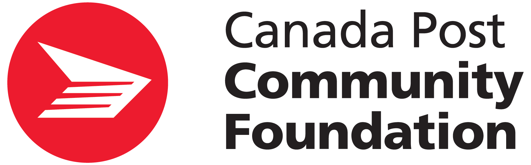 Canada Post Community Foundation logo: red circle with stylized white arrow and text