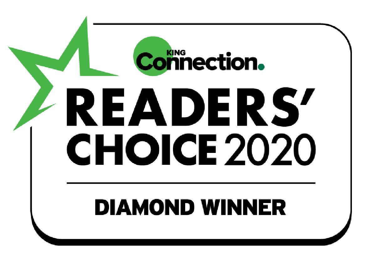 Readers’ Choice 2020 Diamond Winner badge, green star and BRG Connection logo, black text on white background.