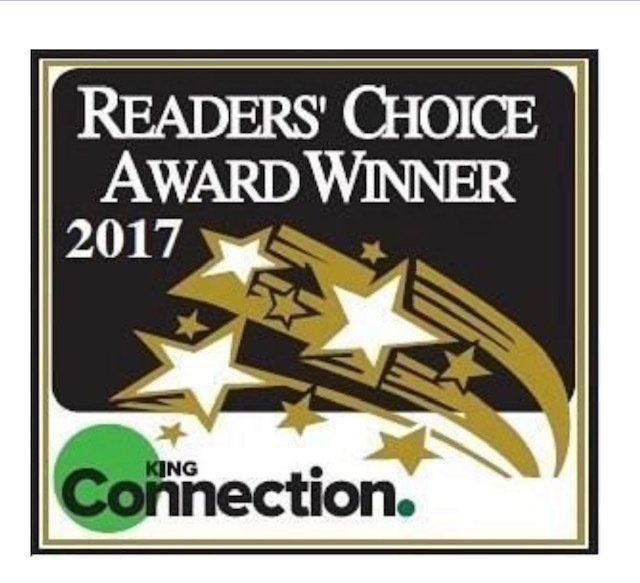 Readers' Choice Award Winner 2017 logo with shooting stars and