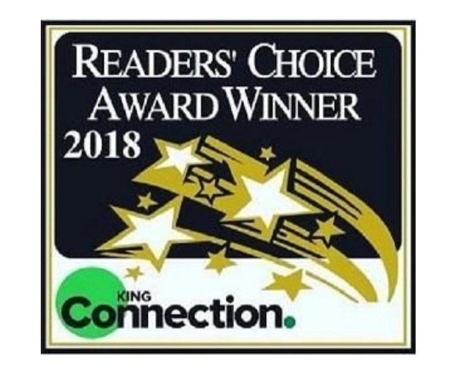 Readers' Choice Award Winner 2018 logo with stars and