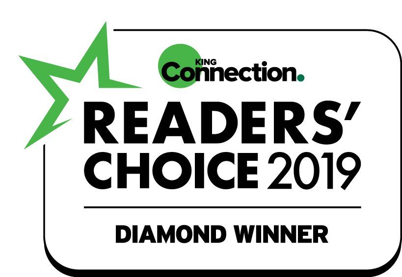Readers' Choice 2019 award badge with a green star and text