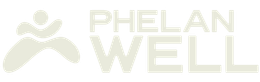 Phelan Well logo with a stylized person and text in a light beige color.