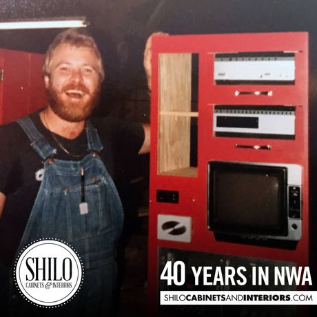 Steve pictured with custom built entertainment center for Dolly Parton.
