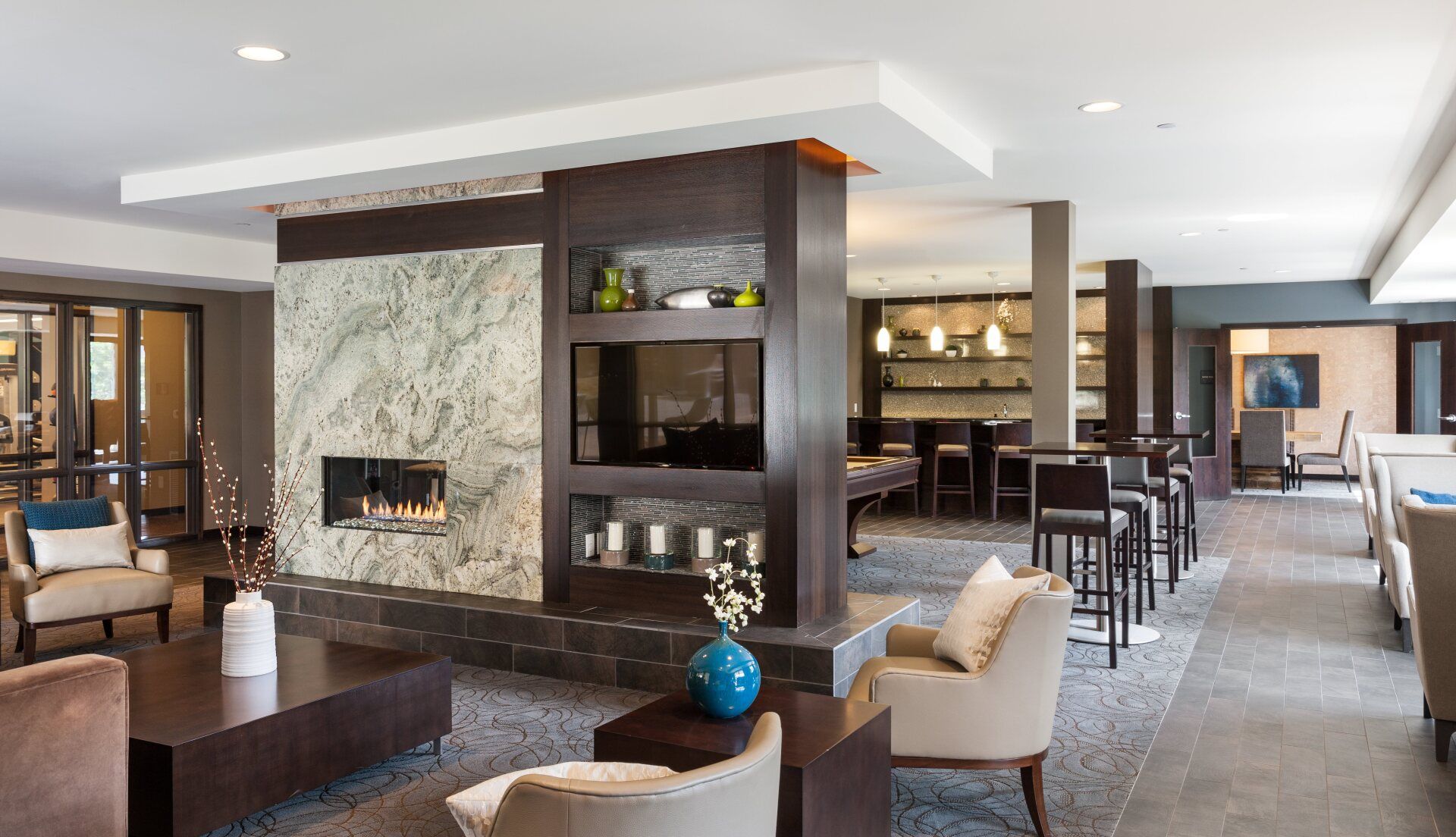 Resident Lounge with Fireplace | 222 Hennepin