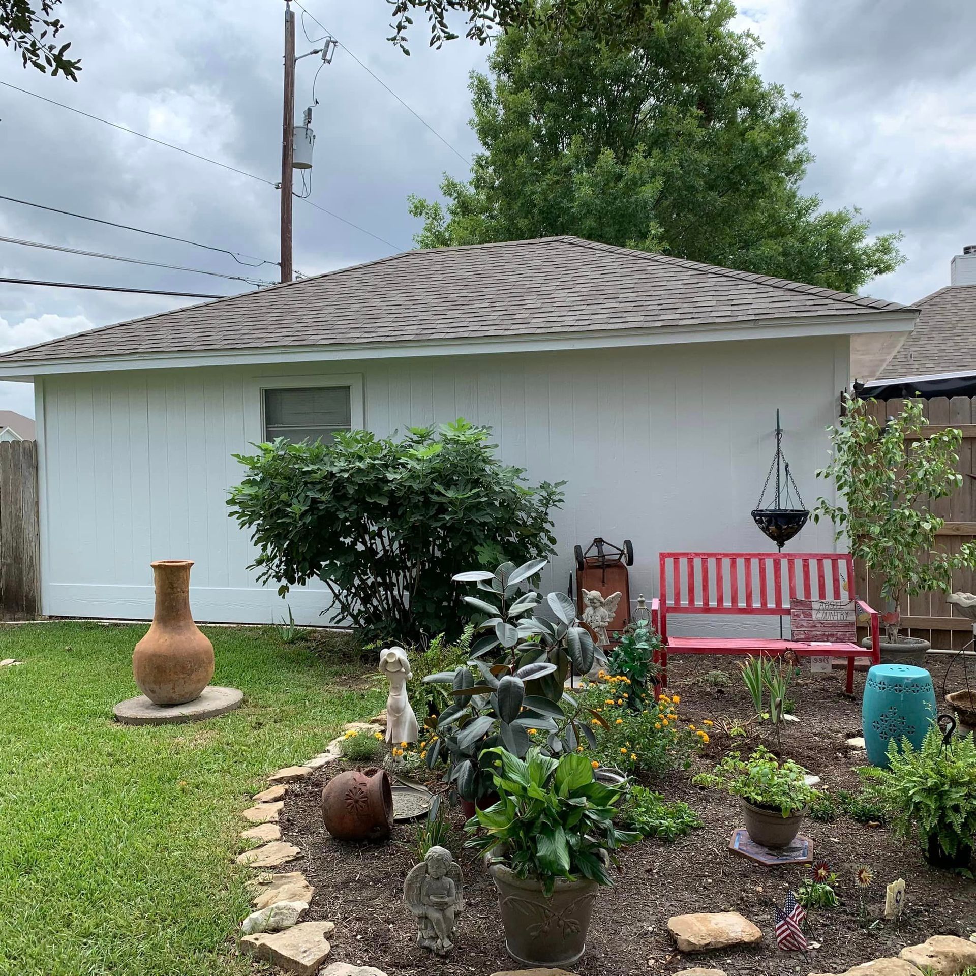 side of house painted white