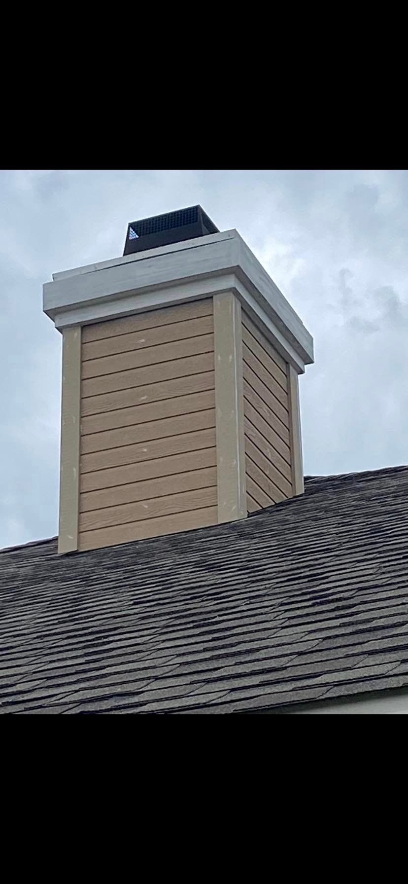 freshly painted chimney