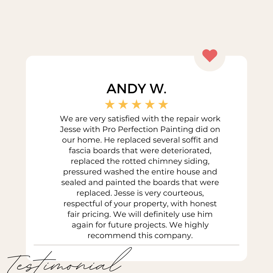 A testimonial from a customer who is very satisfied with the repair work.
