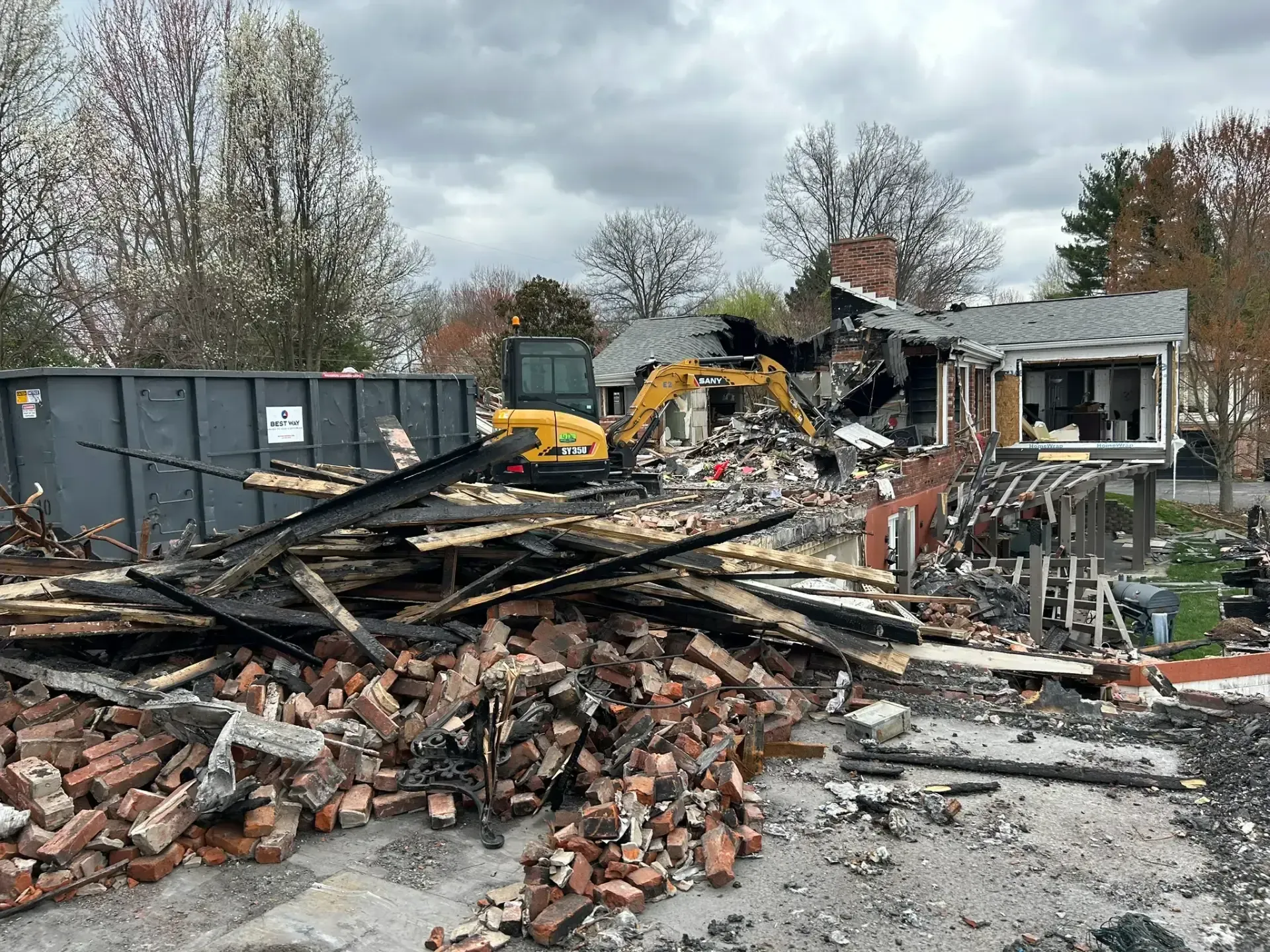 A demolition in Madison, IN by Earth Shaping LLC
