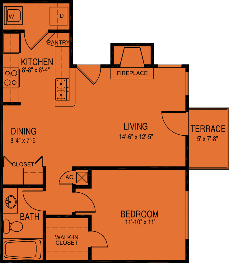 Magnolia - 1 Bedroom 1 Bath 660 sqft