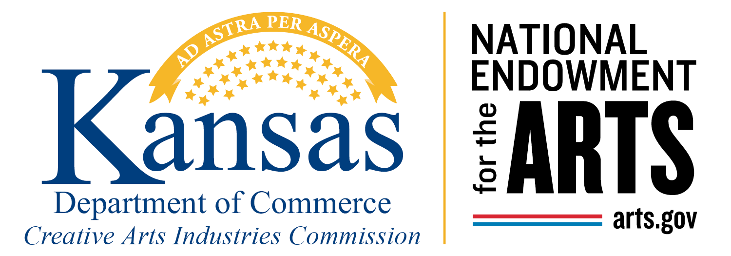 A logo for kansas department of commerce and national endowment for the arts