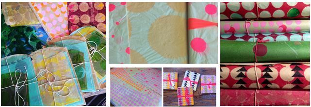 A collage of pictures of different types of wrapping paper