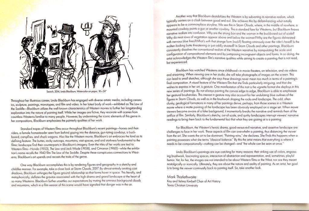 A book is open to a page with a drawing of a group of people