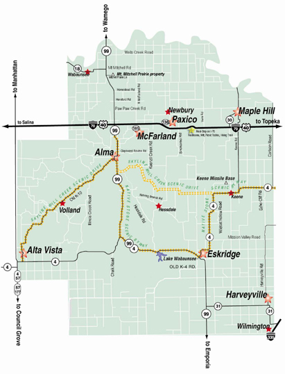A map showing the location of alta vista and maple hill