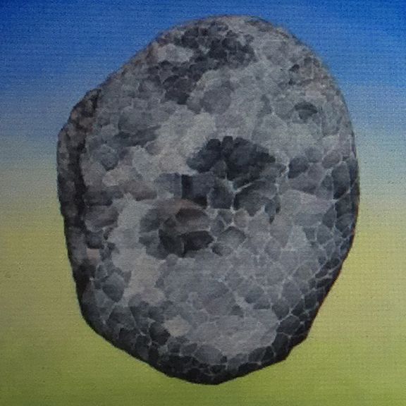 Gray, textured rock against a blue-green background.