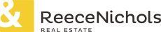 The logo for reece nichols real estate is yellow and white.