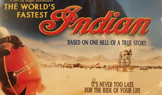 A movie poster for the world 's fastest indian