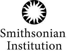 Smithsonian Institution logo: black sunburst icon over text.