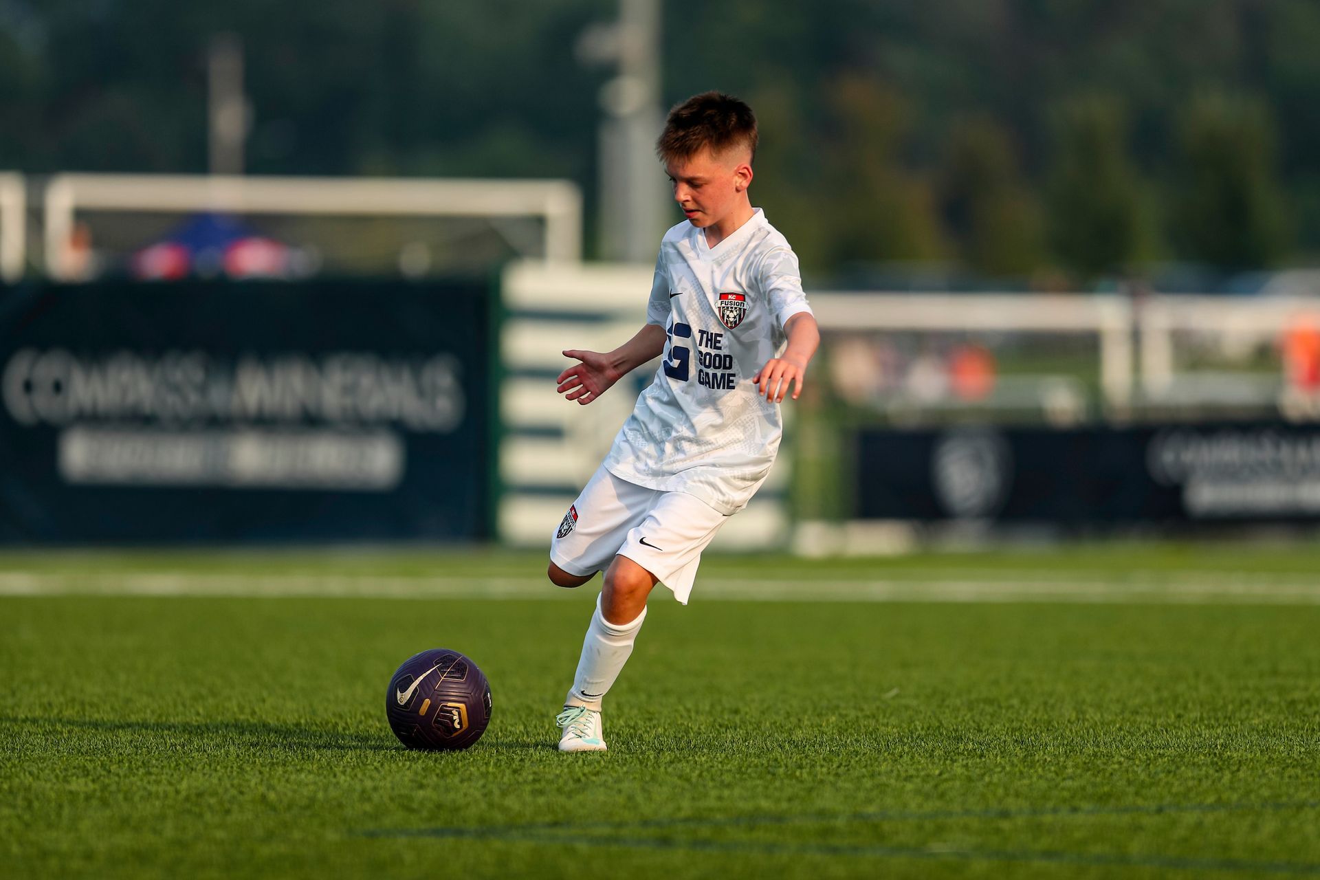A young boy goalkeeper for KC Fusion Soccer Club
