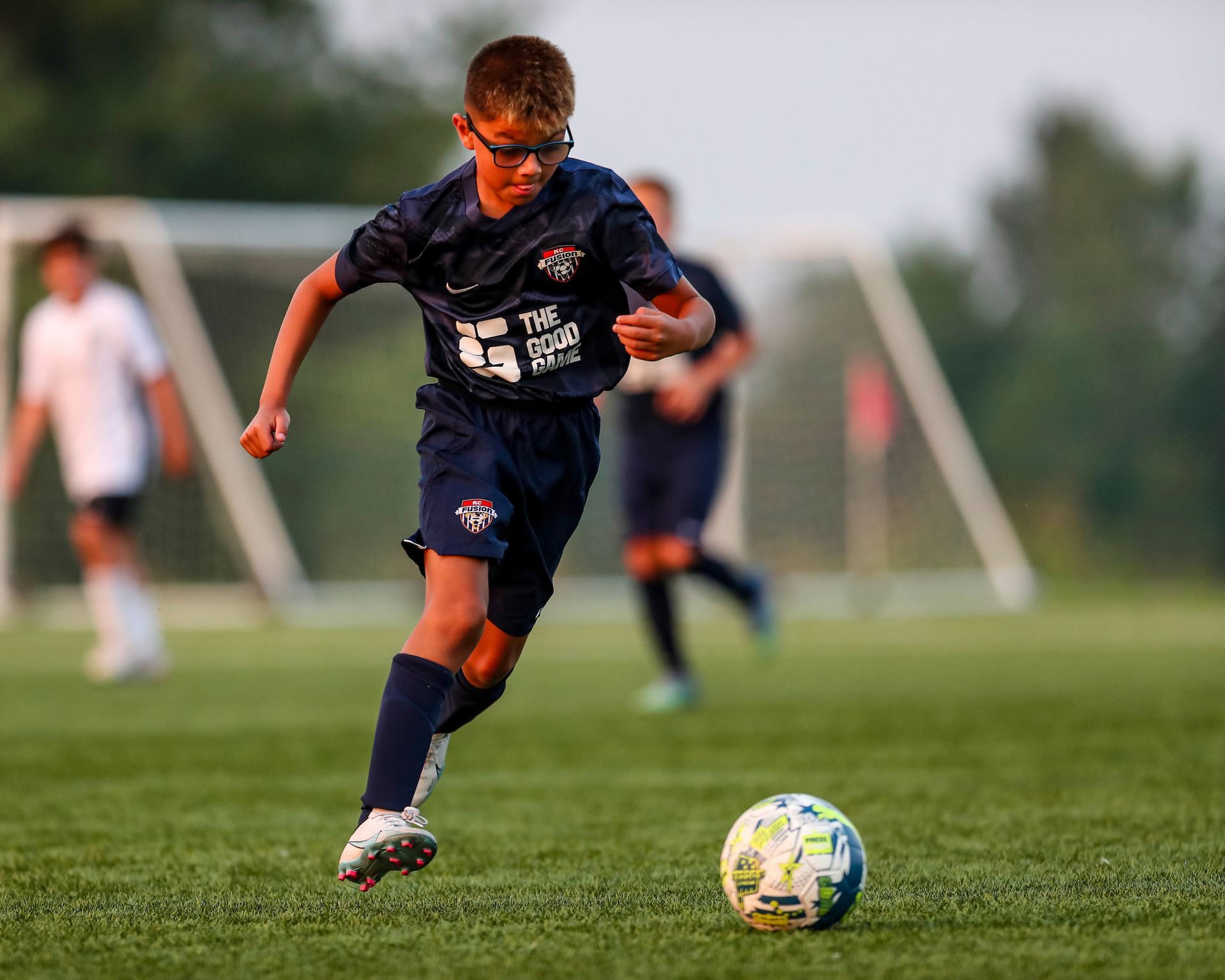 A young girl soccer player for KC Fusion Soccer Club