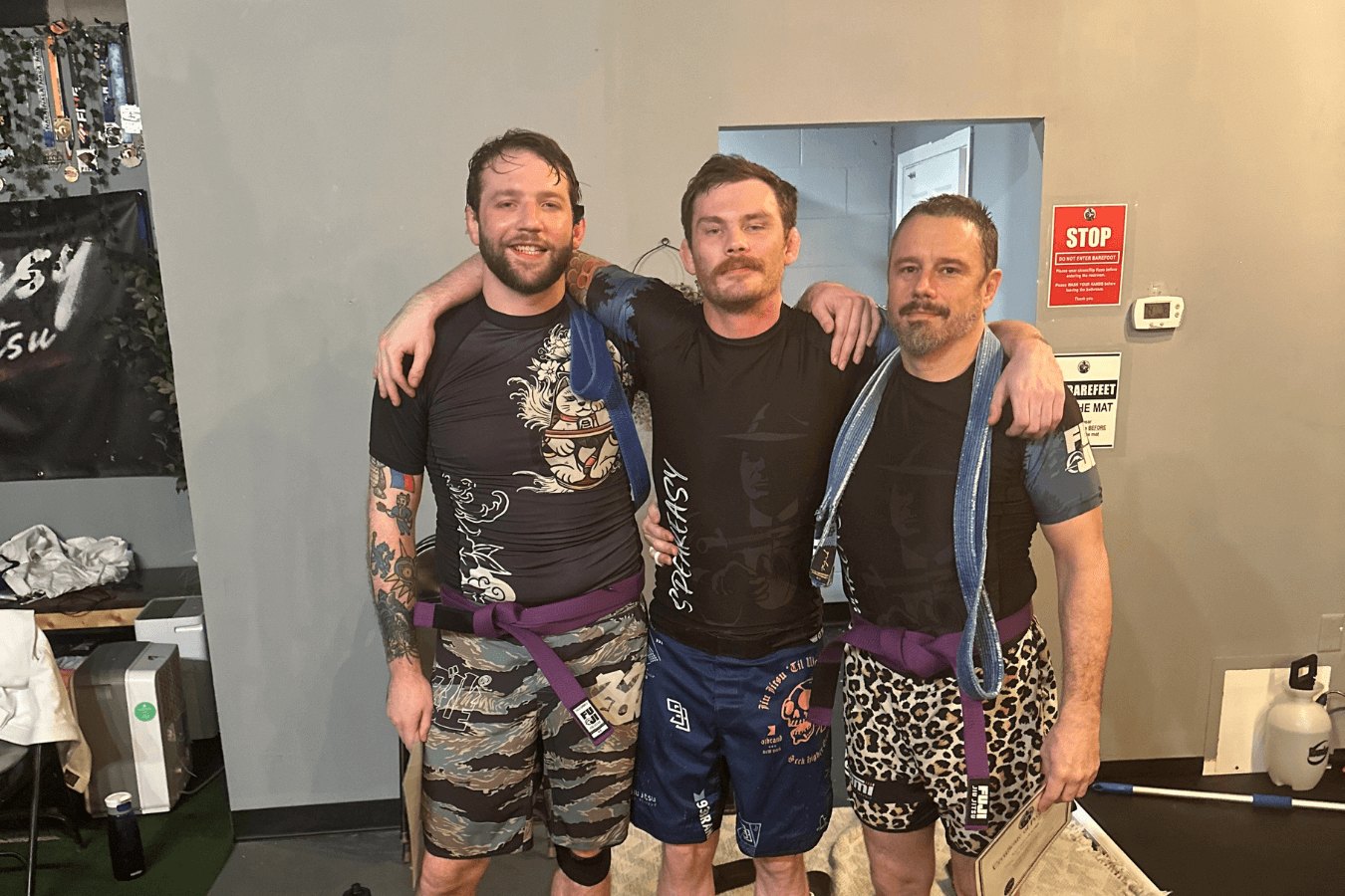 Students drilling Jiu-Jitsu techniques at Speakeasy Jiu-Jitsu & Wrestling Academy in Asheville, NC for focus and resilience