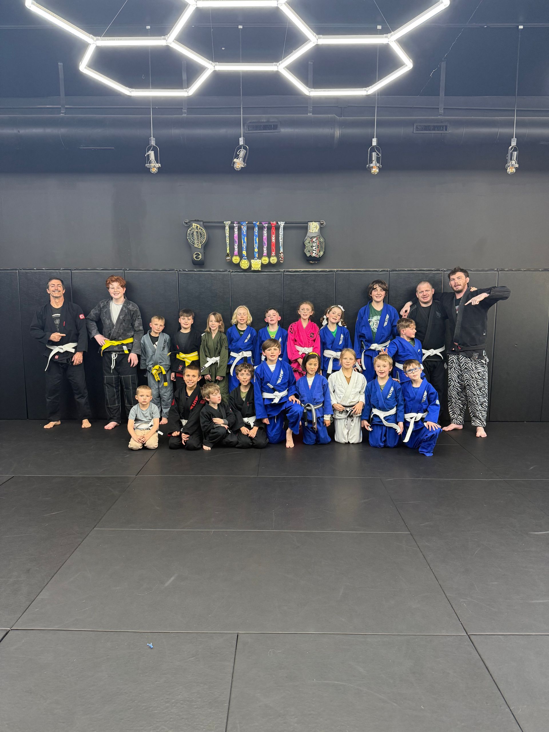 Adults training Jiu-Jitsu at Speakeasy Jiu-Jitsu and Wrestling Academy in Asheville, NC for stress relief