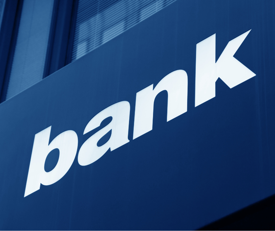 Blue sign with white 