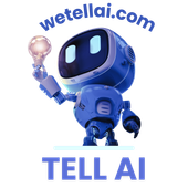 Blue robot holding a lightbulb,