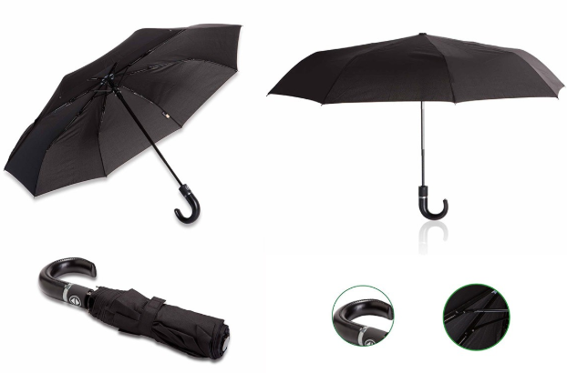 מטריה מתקפלת איכותית ידית עור
