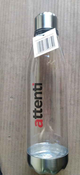 בקבוק שקוף ממותג בשני צבעים