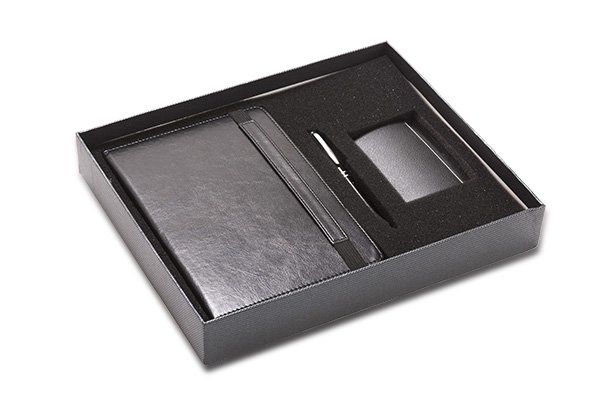 מארז מחברת עט וארנק לכרטיסי ביקור