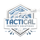 Logo: Blue and gray, depicts a house, pressure washer, and text "TACTICAL PROPERTY SOLUTIONS".