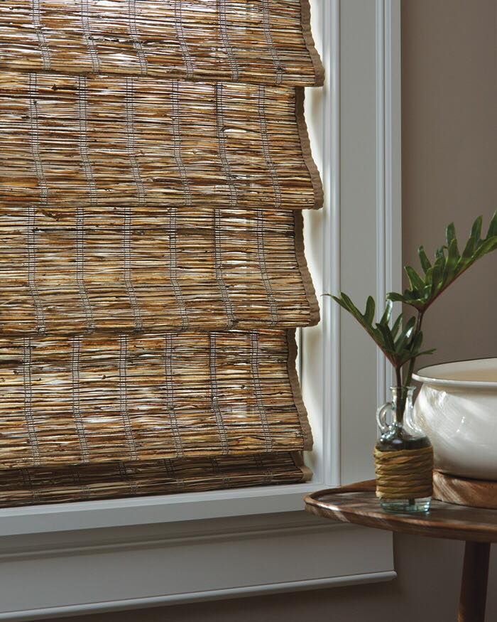 Woven Bamboo Roman Blinds Covers Window — BlindDESIGN in Byron Bay, NSW
