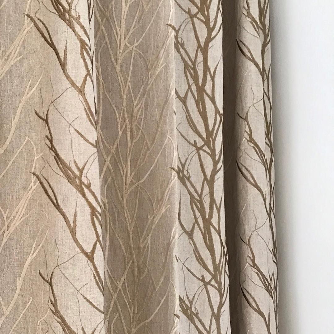 Beige Curtain With Brown Tree Branch Pattern — BlindDESIGN in Byron Bay, NSW