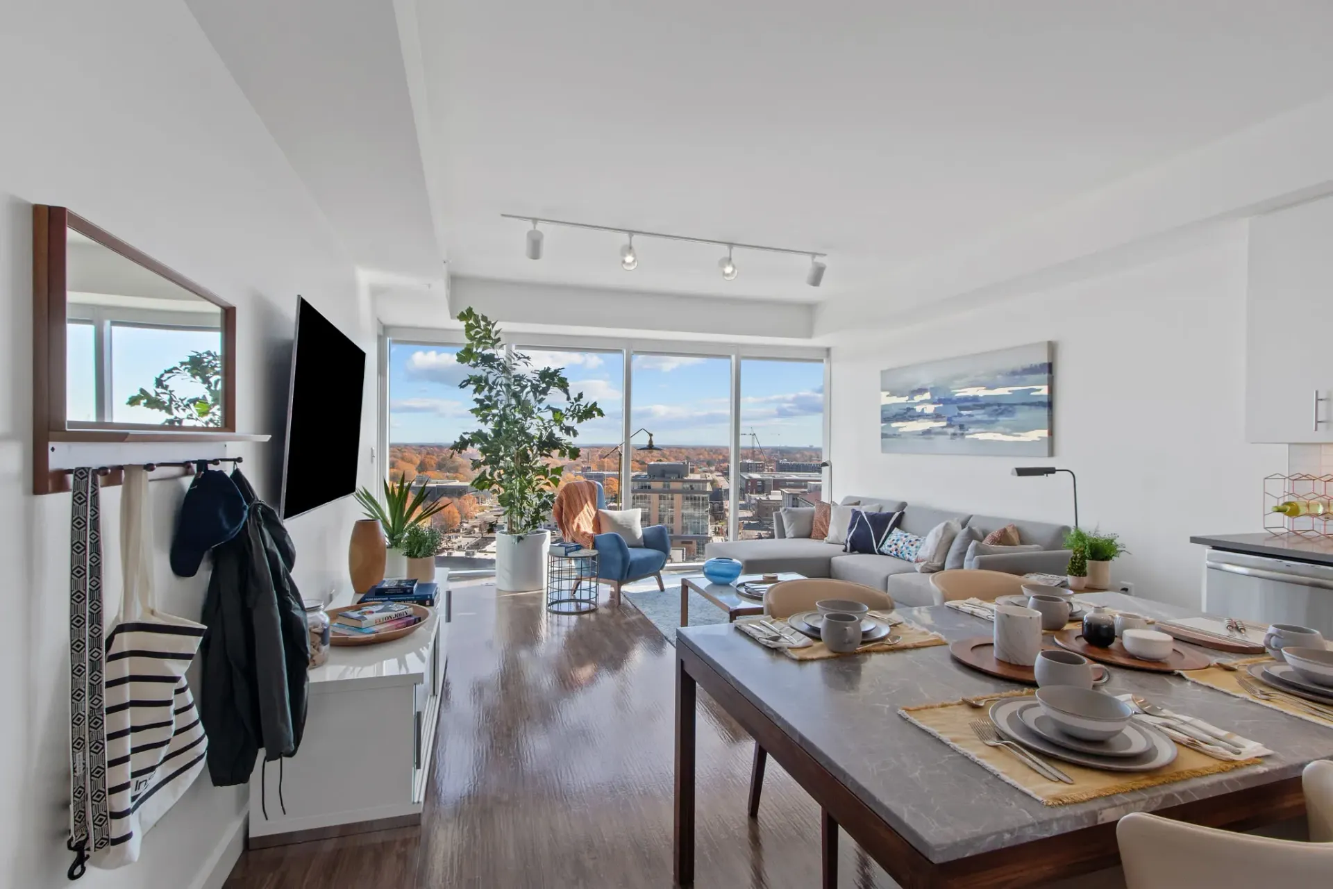 Luxury high-rise apartments at One City Center in Durham, North Carolina