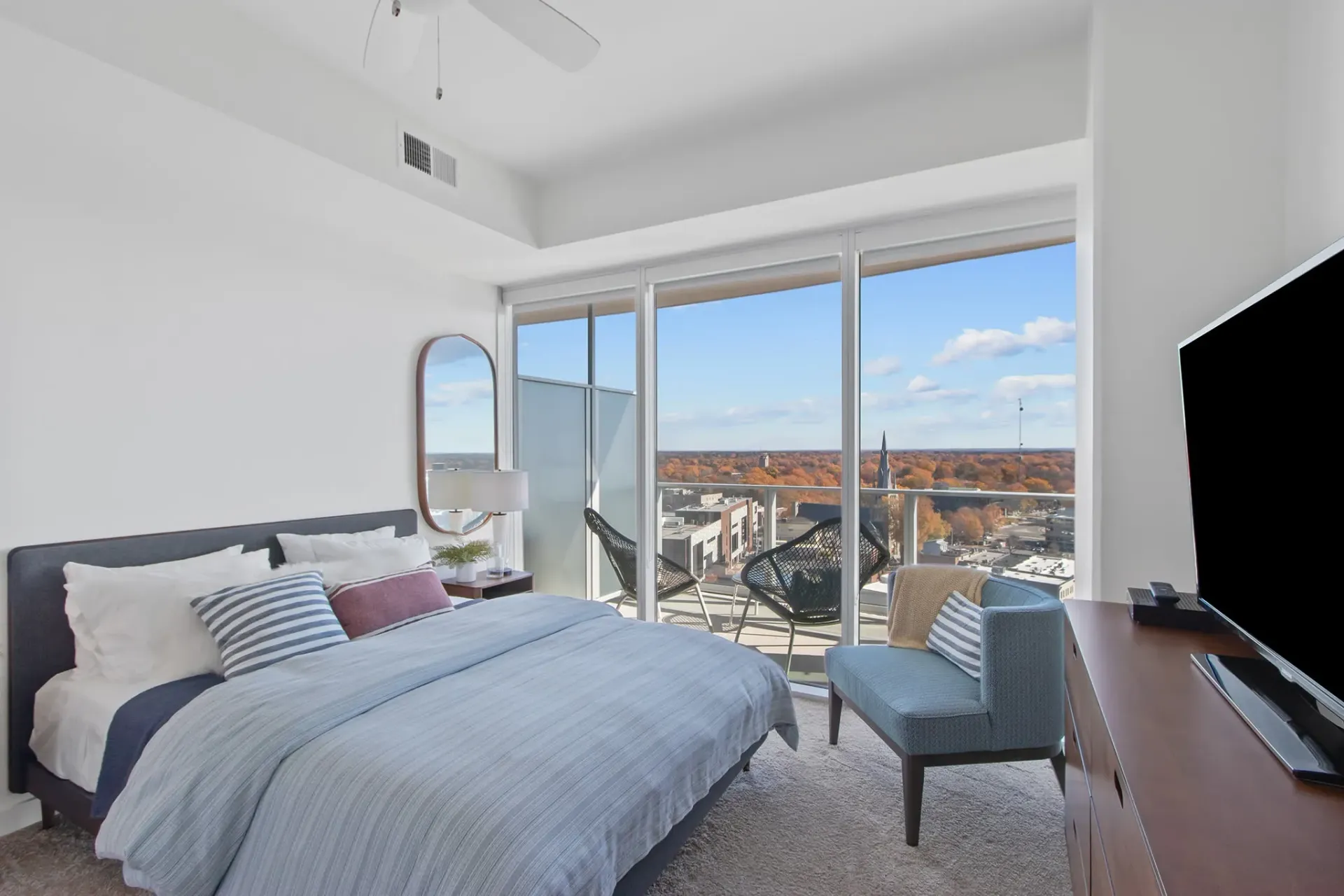 Spacious bedroom at One City Center | Apartments in Durham, North Carolina