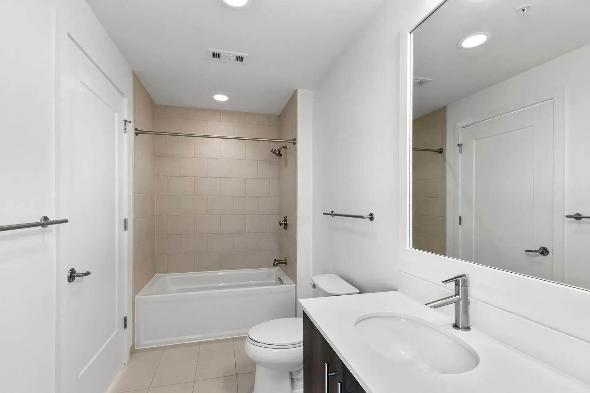 Bathroom in an apartment at One City Center in Durham, North Carolina