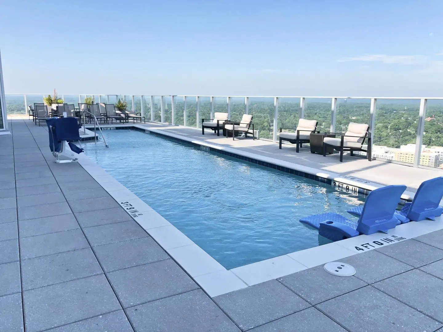 Rooftop Pool at One City Center in Durham, North Carolina