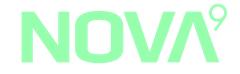 Mint green &ldquo;NOVA&rdquo; logo on a white background with a small superscript 9.