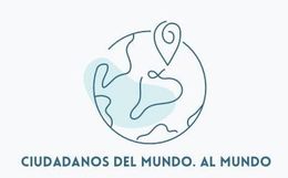 Un dibujo lineal de un globo terráqueo con un alfiler sobre él.
