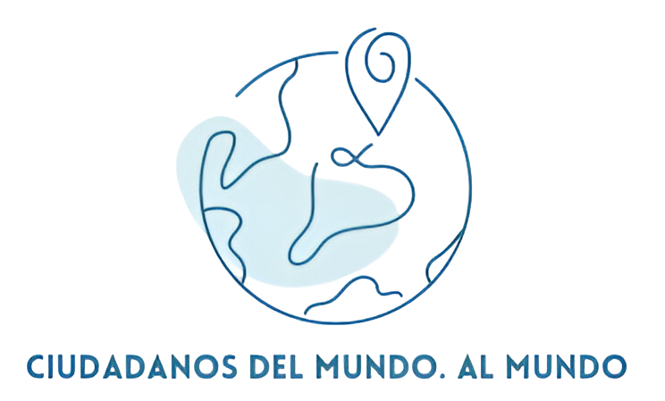 Un dibujo lineal de un globo terráqueo con un alfiler sobre él y las palabras 