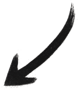 Black, curved arrow pointing down and to the left.