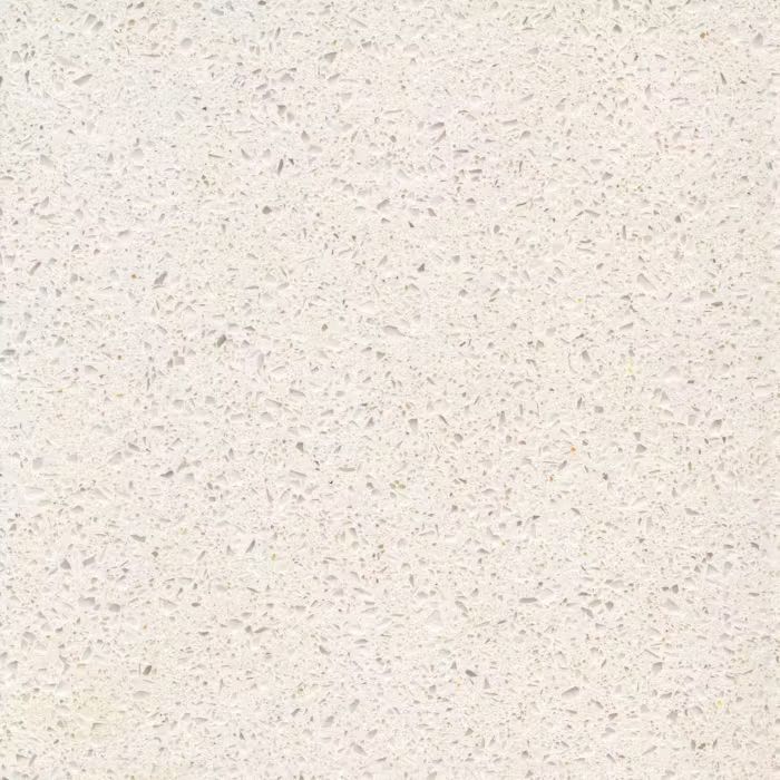 Un primer plano de una encimera de granito blanco.