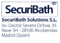 El logo de securibath Solutions sl está sobre un fondo blanco.