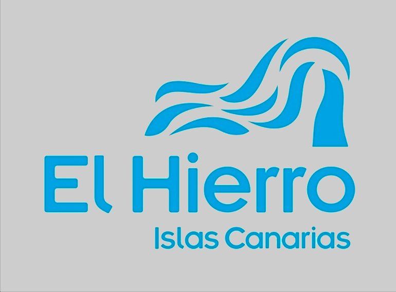 A blue logo for el hierro islas canarias