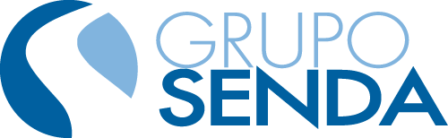 Un logo azul y blanco para el grupo senda